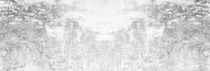 Fototapeta premium Panoramic grey paint limestone texture background in white light seam home wall paper. Back flat wide concrete stone table floor concept surreal granite quarry stucco surface grunge panorama landscape