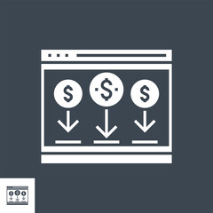 Landing Page Related Vector Glyph Icon. Isolated on Black Background. Vector Illustration.