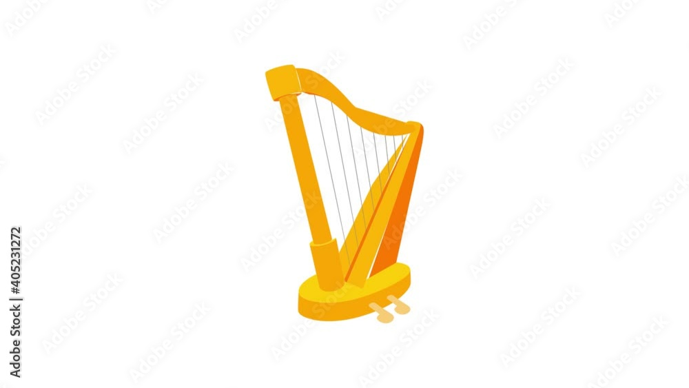 Poster harp icon animation best object on white background