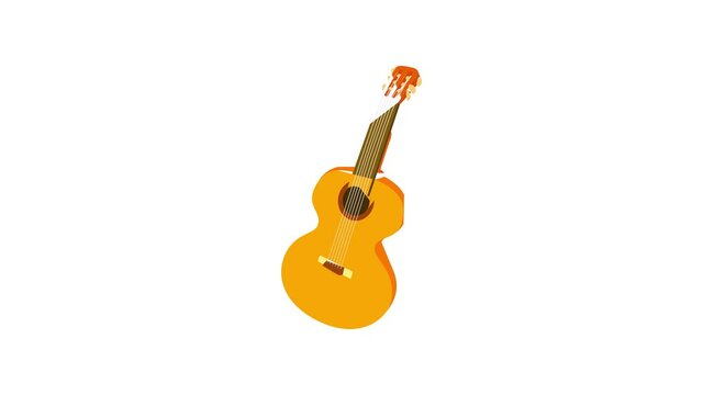 Guitar icon animation best object on white background