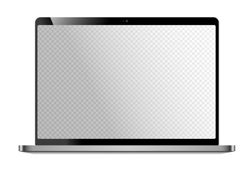 shiny laptop computer mockup with copy space on screen vector illustration