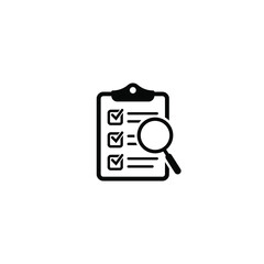 Magnifier assessment checklist icon, isolated vector