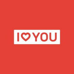 Phrase I love you in minimalist style.  Design of a postcard, print or banner for Valentine's Day.
