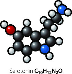 A molecule of serotonin.
