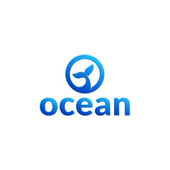 Ocean Letter O Logo with Whale Tail Inside