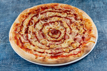 italian pizza on the dark background