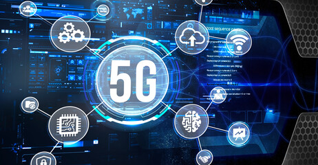 Internet, business, Technology and network concept. The concept of 5G network, high-speed mobile Internet, new generation networks