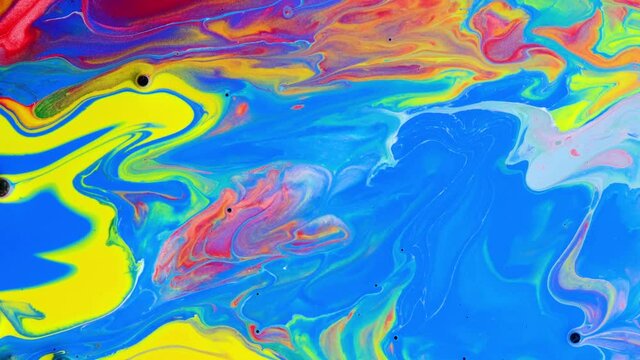 4K Footage, Abstract liquid painting texture closeup, color splash background, Luxury colors Slow motion shot,
