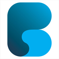blue font letter b logo design