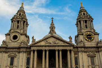 Fototapeta na wymiar St. Paul's, London, UK - January 02, 2021: Side view of St. Paul Cathedral in London.