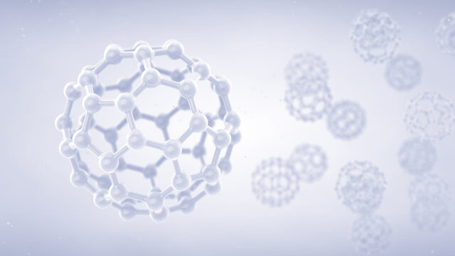 Carbon buckyball molecules, Fullerene nanoparticles structure