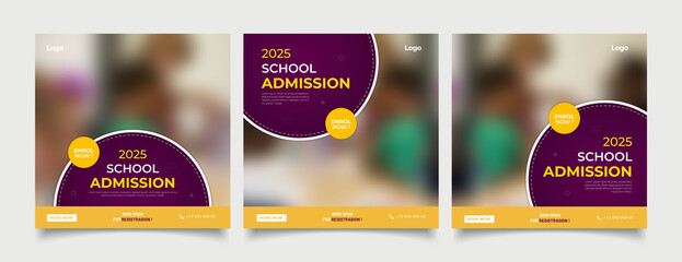 School education admission social media post and web banner template