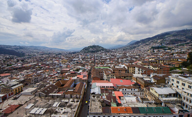 Naklejka premium Views over the historic Old Town Quito, Ecuador
