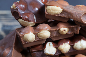 hazelnuts and chocolate mixed