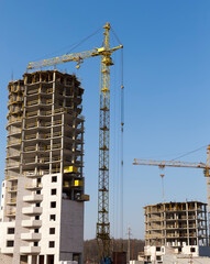 construction of apartment houses in the developing area
