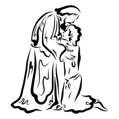 loving old father kissing the returned prodigal son