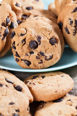 delicious wheat flour cookies and chocolate drops