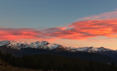 sunset in the mountains