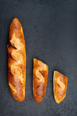 Wheat bread on black background