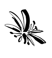 Flover icons isolated on white background. Logo sign design. Modern brush ink illustration. Vector