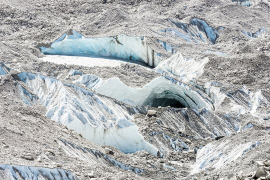 Closeup On Khumbu Glacier, Everest Base Camp Trek, Nepal