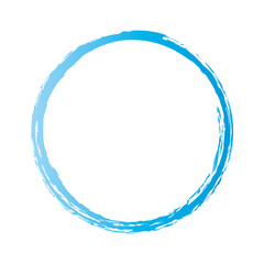 blue round frame banner isolated on white background	
