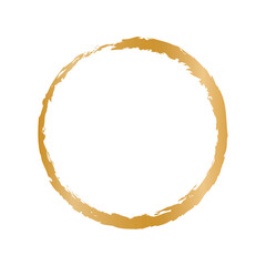 gold round frame banner isolated on white background	
