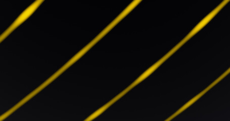 Abstract dark background for wallpaper, template or backdrop. Four curved yellow-gold lines. Black, gray colors.