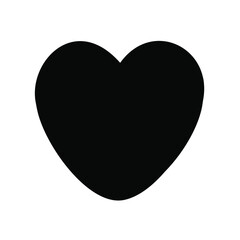 Rounded black heart for valentine's day, love, romance red vector icon for apps and websites	