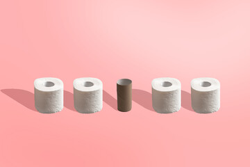 creative idea with toilet paper on pastel trendy background
