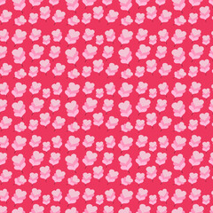 Seamless pattern pink cotton candy in the shape of a heart. Delicious sweetness to celebrate Valentine's Day. Vector flat illustration