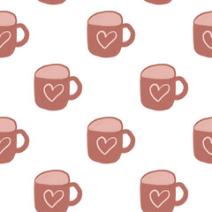 seamless background with tea valentine illustration