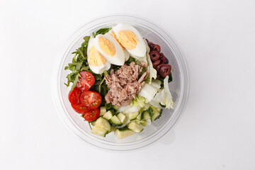 salad with meat and vegetables