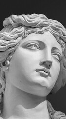 Portrait of young and sensual Roman Renaissance Era woman in Vienna, Austria, details, closeup.