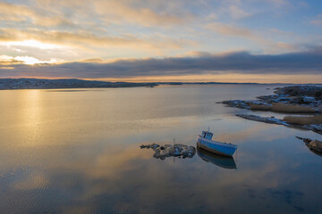 Coast of Gothenburg in Sweden drone photo