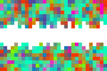 colorful of Pixel gradient texture random horizontal mosaic. Mosaic pattern with large squares.