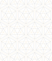 Vector geometric seamless pattern. Modern geometric background. Hexagonal mesh.