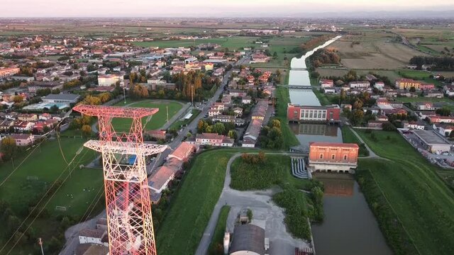 Bridge over water Boretto, Italy