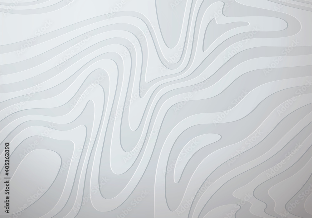 Poster wavy trendy cover with white lines. vector abstract background with topography relief. minimal moder