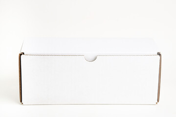 Closed White Rectangular Cardboard Packaging Box