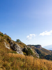 Mountain landscape, autumn sketches from tourist routes, recreation places for citizens.