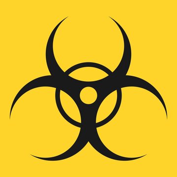 Biohazard icon symbol design element vector. Danger, caution and warning industrial sign.
