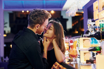 Happy young couple is together on their vacation