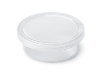 Transparent round plastic container