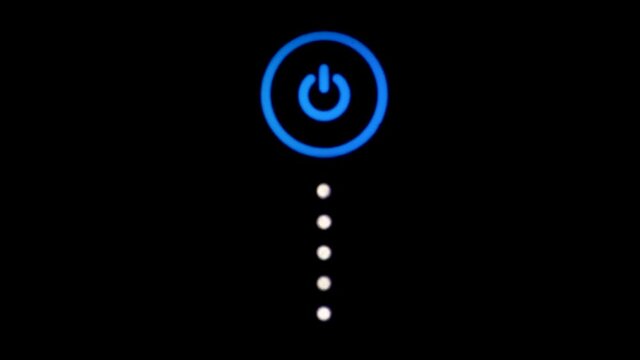 LED power button plus battery status changes color when turned on