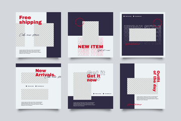 Urban Social Media Post Template for digital marketing and sale promo. modern fashion advertising
