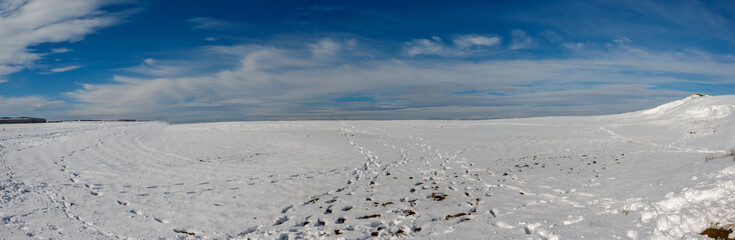 Estampa nevada en Parla, Madrid.