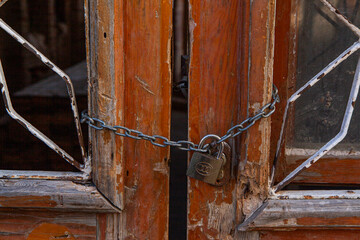 old door and door lock