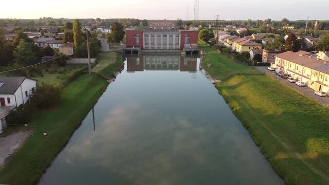 Bridge over water Boretto, Italy