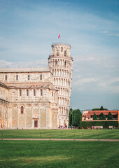 leaning tower pisa day grass warm colors italy tuscany